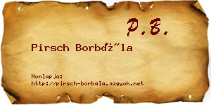 Pirsch Borbála névjegykártya
